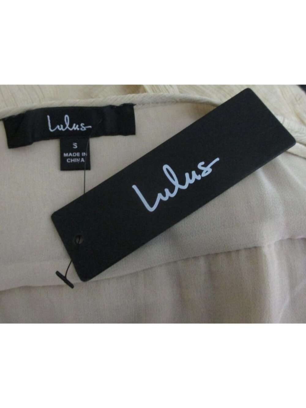 Lulus Tiered Maxi Dress Button Front & Spaghetti Straps Size S Buttercream Boho - Picture 5 of 7
